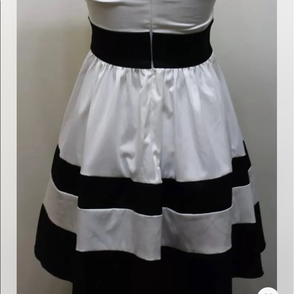 Glam Dress Women Black / White Strapless Fit And Flare Dress Small - Picture 9 of 10